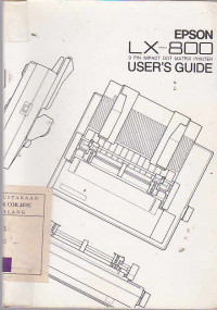 Epson LX 800 User Guide